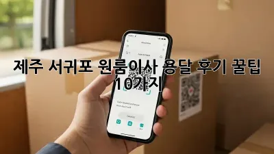 제주 서귀포 원룸이사 용달 후기: 꿀팁 10가지!